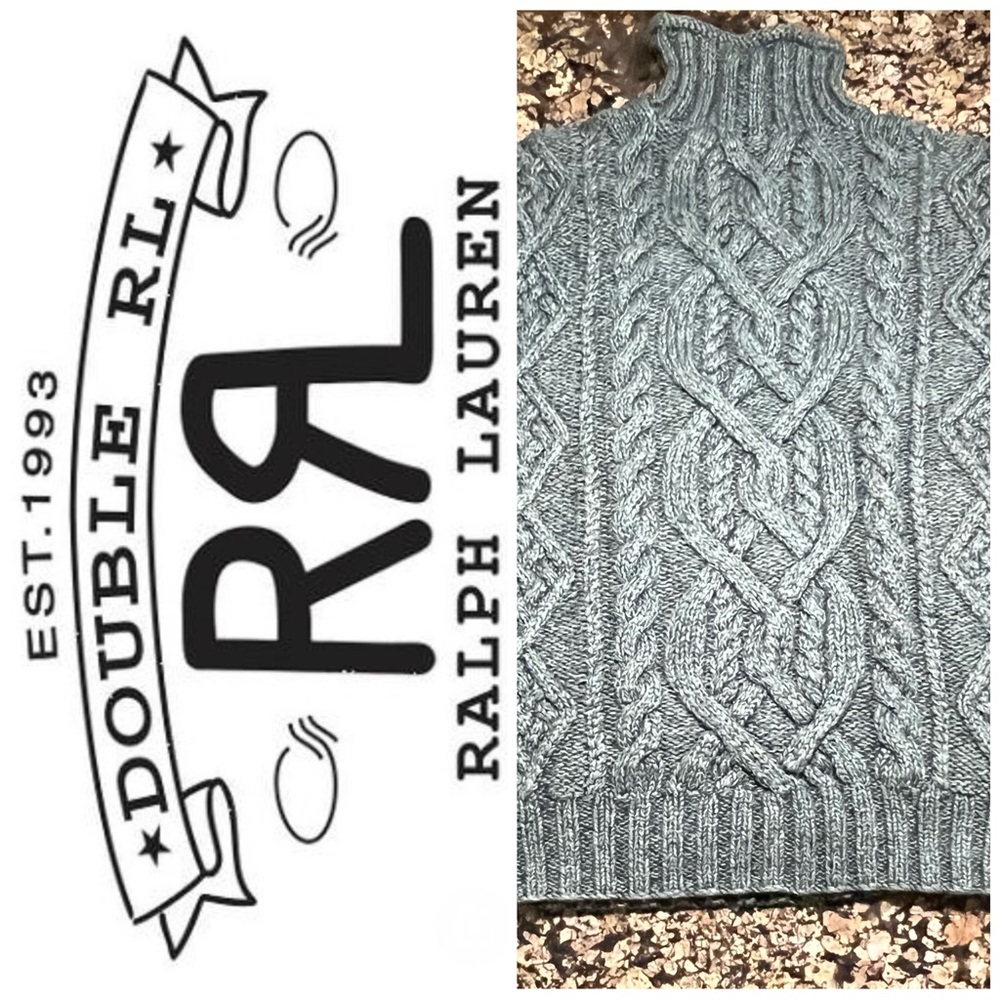 COPY - Ralph Lauren Double RL Hand knit Mock Neck w/buttons Sweater